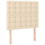 Box spring bed with mattress and LED cream fabric 120x200 cm by , Beds and slatted bases - Ref: Foro24-3135746, Price: 428,47...