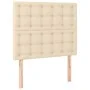 Box spring bed with mattress and LED cream fabric 120x200 cm by , Beds and slatted bases - Ref: Foro24-3135746, Price: 431,26...