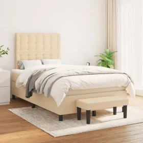 Box spring bed with cream fabric mattress 120x200 cm by , Beds and slatted bases - Ref: Foro24-3136906, Price: 457,85 €, Disc...