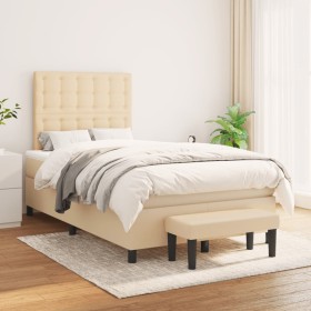 Boxspringbett mit cremefarbener Stoffmatratze 120x200 cm von , Betten und Lattenroste - Ref: Foro24-3136906, Preis: 453,39 €,...
