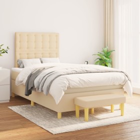 Box spring bed with cream fabric mattress 120x200 cm by , Beds and slatted bases - Ref: Foro24-3137466, Price: 447,83 €, Disc...