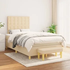 Box spring bed with cream fabric mattress 120x200 cm by , Beds and slatted bases - Ref: Foro24-3137466, Price: 450,56 €, Disc...