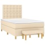 Box spring bed with cream fabric mattress 120x200 cm by , Beds and slatted bases - Ref: Foro24-3137466, Price: 447,83 €, Disc...