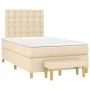 Box spring bed with cream fabric mattress 120x200 cm by , Beds and slatted bases - Ref: Foro24-3137466, Price: 450,56 €, Disc...