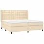 Box spring bed mattress and LED lights cream fabric 200x200 cm by , Beds and slatted bases - Ref: Foro24-3138666, Price: 654,...