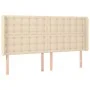 Box spring bed mattress and LED lights cream fabric 200x200 cm by , Beds and slatted bases - Ref: Foro24-3138666, Price: 654,...