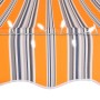 Toldo manual retráctil con LED amarillo y azul 150 cm