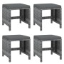 Set comedor jardín 9 pzas y cojines ratán sintético gris