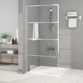 Silver transparent ESG glass shower screen 100x195 cm by , Shower walls and screens - Ref: Foro24-152137, Price: 165,72 €, Di...