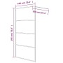 Silver transparent ESG glass shower screen 100x195 cm by , Shower walls and screens - Ref: Foro24-152137, Price: 168,70 €, Di...