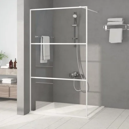 Transparent white ESG glass shower screen 115x195 cm by , Shower walls and screens - Ref: Foro24-152123, Price: 165,31 €, Dis...