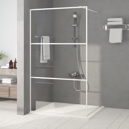 Transparente Duschwand aus weißem ESG-Glas, 115 x 195 cm von , Duschwände und Duschwände - Ref: Foro24-152123, Preis: 167,98 ...