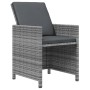 Set comedor jardín 7 pzas y cojines ratán sintético gris