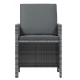 Set comedor jardín 7 pzas y cojines ratán sintético gris