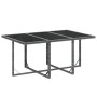 Set comedor jardín 7 pzas y cojines ratán sintético gris