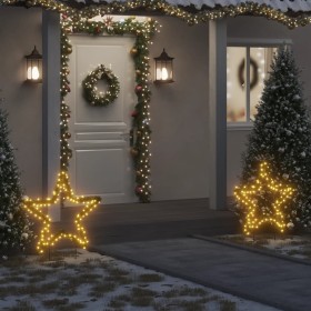 Estrella de luz decorativa Navidad con estacas 115 LED 85 cm