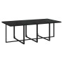 Set de comedor de jardín 9 pzas y cojines ratán sintético negro