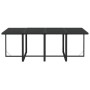 Set de comedor de jardín 9 pzas y cojines ratán sintético negro
