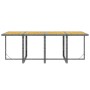 Set comedor jardín 9 pzas y cojines ratán sintético gris