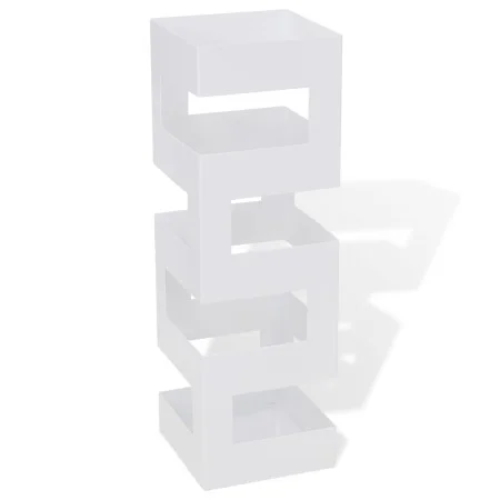 Paragüero cuadrado soporte de bastones acero blanco 48,5 cm de vidaXL, Paragüeros - Ref: Foro24-242470, Precio: 32,39 €, Desc...