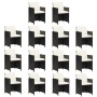 Set comedor jardín 15 pzas y cojines ratán sintético negro