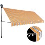 Toldo retráctil manual con LED amarillo y azul 350 cm