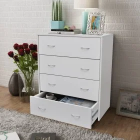 Sideboard with 4 white drawers 60x30.5x71 cm by vidaXL, Sideboards - Ref: Foro24-242545, Price: 85,75 €, Discount: %