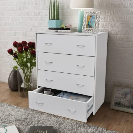 Sideboard with 4 white drawers 60x30.5x71 cm by vidaXL, Sideboards - Ref: Foro24-242545, Price: 85,75 €, Discount: %