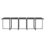 Set comedor jardín 15 pzas y cojines ratán sintético gris