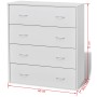 Sideboard mit 4 weißen Schubladen 60x30,5x71 cm von vidaXL, Sideboards - Ref: Foro24-242545, Preis: 91,52 €, Rabatt: %
