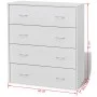 Sideboard with 4 white drawers 60x30.5x71 cm by vidaXL, Sideboards - Ref: Foro24-242545, Price: 85,75 €, Discount: %