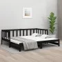 Sofá cama extraíble madera maciza de pino negro 2x(90x190) cm de , Camas y somieres - Ref: Foro24-814668, Precio: 176,76 €, D...