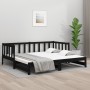 Sofá cama extraíble madera maciza de pino negro 2x(90x190) cm de , Camas y somieres - Ref: Foro24-814668, Precio: 179,08 €, D...