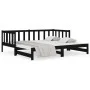 Sofá cama extraíble madera maciza de pino negro 2x(90x190) cm de , Camas y somieres - Ref: Foro24-814668, Precio: 176,76 €, D...