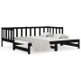 Sofá cama extraíble madera maciza de pino negro 2x(90x190) cm de , Camas y somieres - Ref: Foro24-814668, Precio: 179,08 €, D...