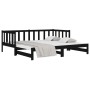 Sofá cama extraíble madera maciza de pino negro 2x(90x190) cm de , Camas y somieres - Ref: Foro24-814668, Precio: 179,08 €, D...