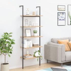 Schrägregal 5 Böden hellbraun schwarz 64x35x185 cm von , Bücherregale und Regale - Ref: Foro24-336385, Preis: 117,88 €, Rabat...