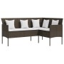 L-shaped sofa with brown synthetic rattan cushions by , Outdoor sofas - Ref: Foro24-318583, Price: 195,45 €, Discount: %