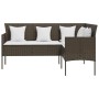 L-shaped sofa with brown synthetic rattan cushions by , Outdoor sofas - Ref: Foro24-318583, Price: 195,45 €, Discount: %