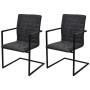 Cantilever dining chairs 2 units black synthetic leather by vidaXL, dining chairs - Ref: Foro24-242285, Price: 204,72 €, Disc...