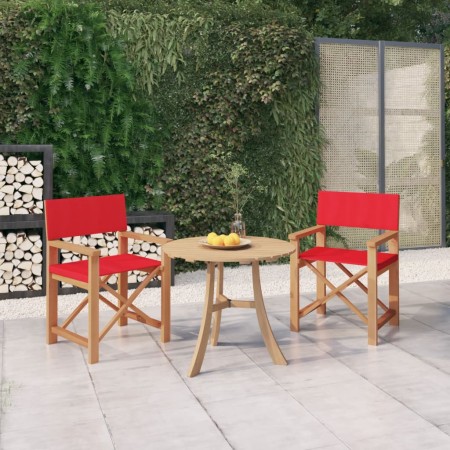 Sillas de director 2 uds madera maciza de teca rojo de , Sillas de jardín - Ref: Foro24-3143632, Precio: 236,20 €, Descuento: %