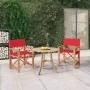 Regiestühle 2 Stück, massives Teakholz, rot von , Gartenstühle - Ref: Foro24-3143632, Preis: 232,47 €, Rabatt: %