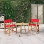 Sillas de director 2 uds madera maciza de teca rojo de , Sillas de jardín - Ref: Foro24-3143632, Precio: 236,20 €, Descuento: %