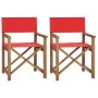 Regiestühle 2 Stück, massives Teakholz, rot von , Gartenstühle - Ref: Foro24-3143632, Preis: 232,47 €, Rabatt: %