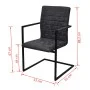 Cantilever dining chairs 2 units black synthetic leather by vidaXL, dining chairs - Ref: Foro24-242285, Price: 199,19 €, Disc...
