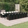Set comedor jardín 15 pzas y cojines ratán sintético negro