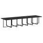 Set comedor jardín 15 pzas y cojines ratán sintético negro