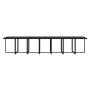 Set comedor jardín 15 pzas y cojines ratán sintético negro