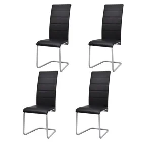 Cantilever dining chairs 4 units black synthetic leather by vidaXL, dining chairs - Ref: Foro24-242290, Price: 207,41 €, Disc...