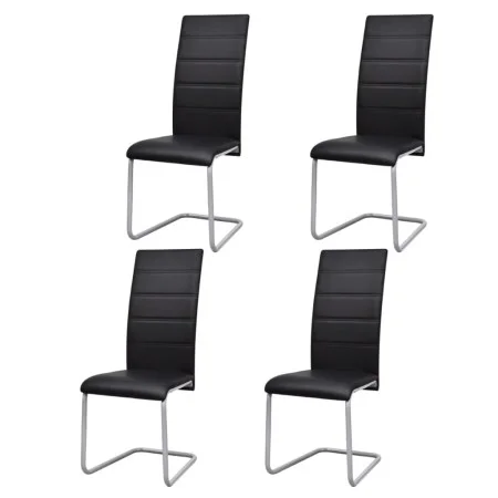 Cantilever dining chairs 4 units black synthetic leather by vidaXL, dining chairs - Ref: Foro24-242290, Price: 218,91 €, Disc...